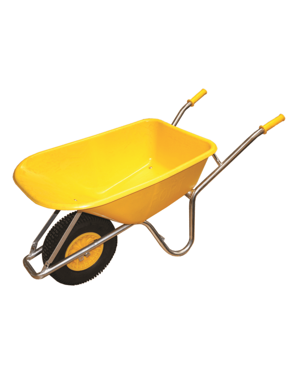 BEAR 90 LITRE STEEL YELLOW WHEELBARROW
