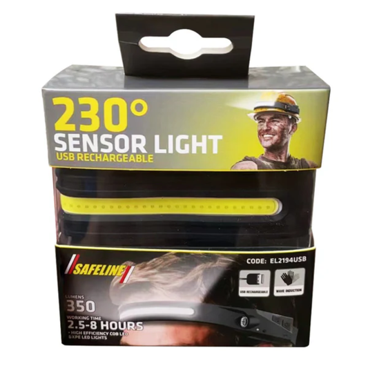 230 Degree Sensor Head Torch - Rechargeable