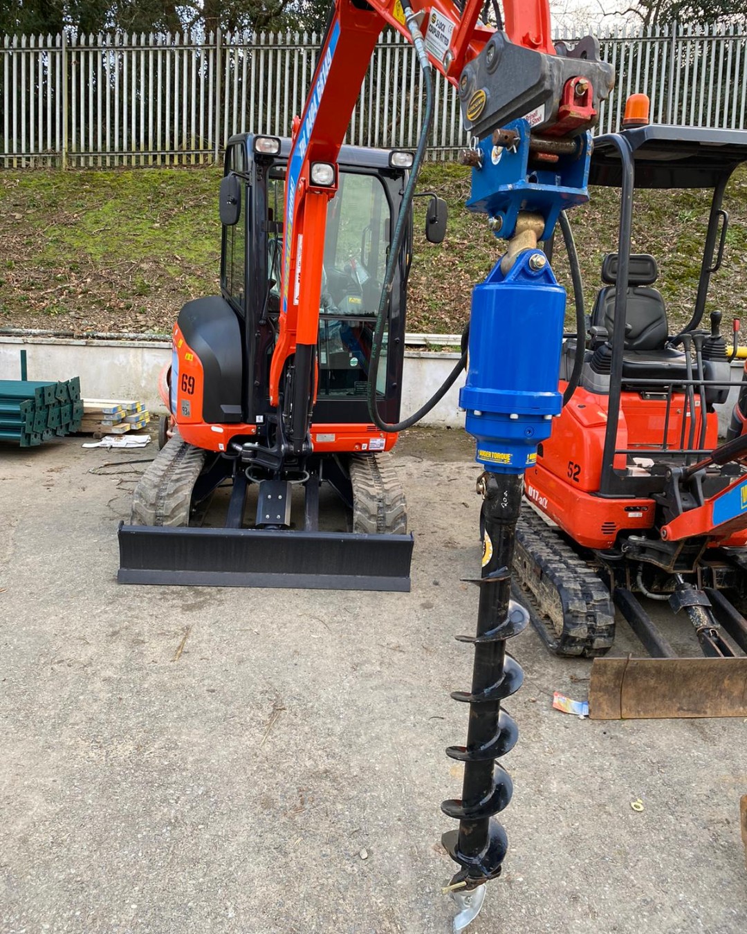 Auger Digger Attachment Hire 9